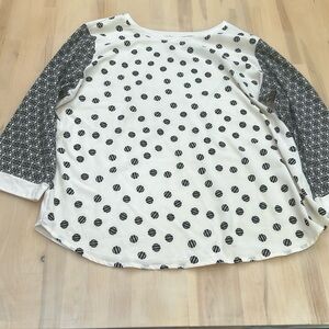 VanHeusen XL black and ivory 3/4 length sleeve top dress top